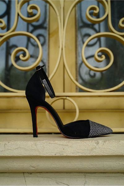 PayBuy Women's Stone Detailed Ankle Strap Thin Heeled Stiletto Evening Dress Shoes Elegant Stylish Design