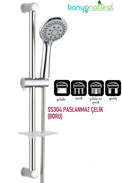 banyonatural Duş Takımı  Pablo SS304 Paslanmaz Çelik Boru