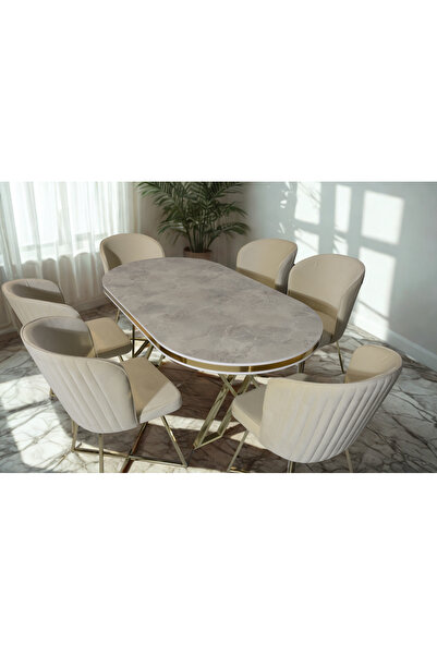 ÜNALMIŞ SALON VE MUTFAK YEMEK MASASI TAKIMI 90X170 ( MASA VE 6 SANDALYE )