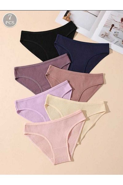 LİRONA Cotton Trophy Ribbed 7-Pack Panties