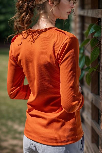 bacc Women's Orange Epaulette Half Placket Camisole Blouse Bcbsk-25700-3283