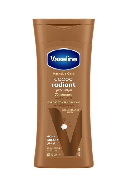 Vaseline Vaseline Intensive Care Cocoa Butter Lotion is made with 100% pure cocoa butter for a natural glow.