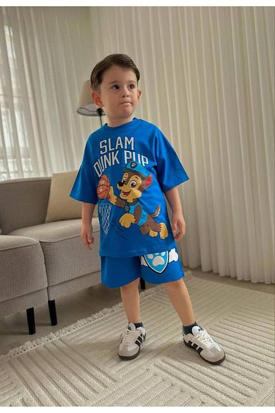 MİO Set de tricou și pantaloni scurți din bumbac Paw Petrol pentru băieți