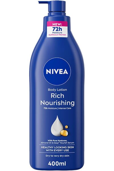 NIVEA Rich Nourishing Body Lotion Almond Oil for Dry to Very Dry Skin, 400 ml