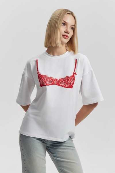 Jose Clothing Tricou imprimat cu mânecă scurtă cu croială supradimensionată