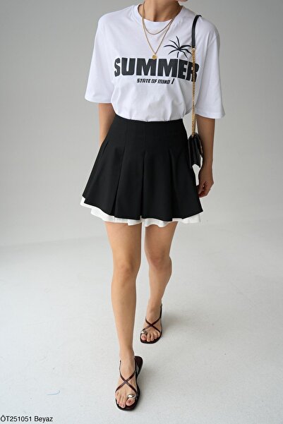 Bengi Clothing تي شيرت مطبوع بأكمام قصيرة وقصة كبيرة الحجم