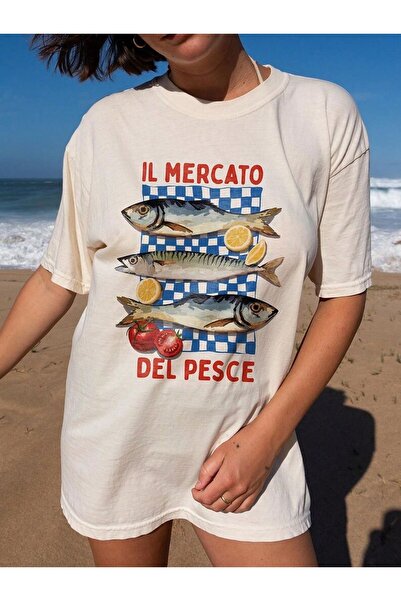 Bengi Clothing تي شيرت مطبوع بأكمام قصيرة وقصة كبيرة الحجم