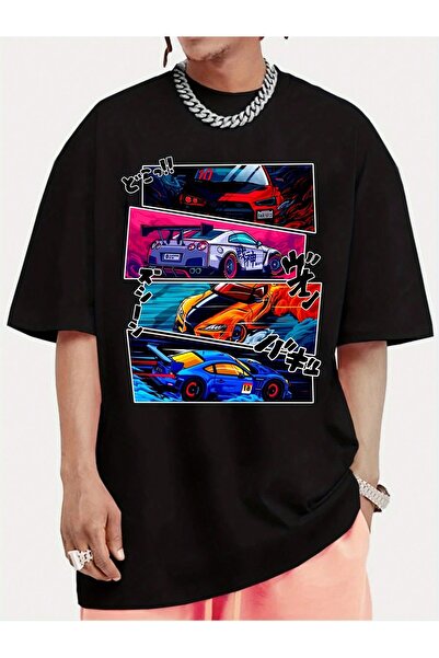 Jose Clothing Tricou imprimat cu mânecă scurtă cu croială supradimensionată