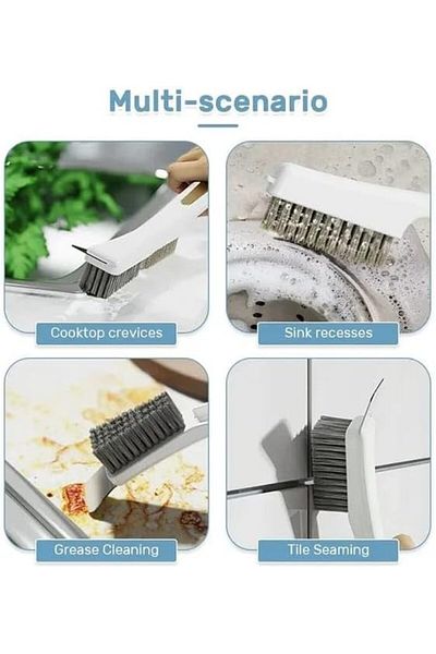 STOREMAX Ntwork Home 3 in 1 Detailed Cleaning Brush for Oil Scraping and Detailed Scrubbing C