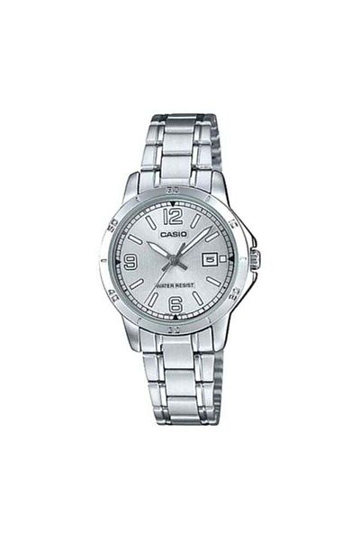 Casio Analog Men's Wristwatch MTP-V004D-7B2 - 42mm - Silver