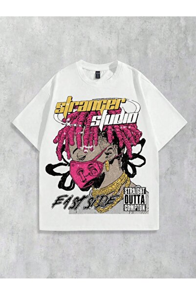 Jose Clothing Tricou imprimat cu mânecă scurtă cu croială supradimensionată