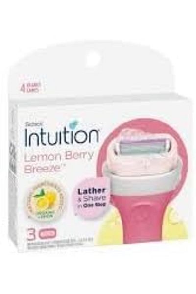 Schick Intuition Lemon & Raspberry Refill Razor, 3 Count