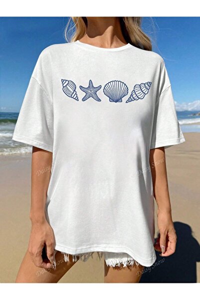 Jose Clothing Tricou imprimat cu mânecă scurtă cu croială supradimensionată