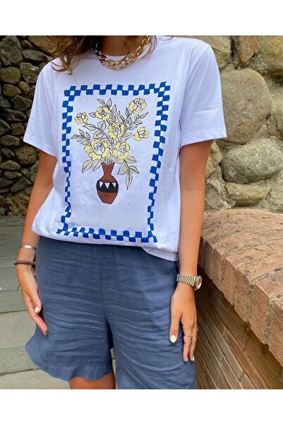 Jose Clothing تي شيرت مطبوع بأكمام قصيرة وقصة كبيرة الحجم