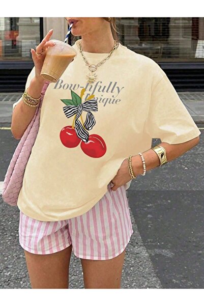 Jose Clothing Tricou imprimat cu mânecă scurtă cu croială supradimensionată