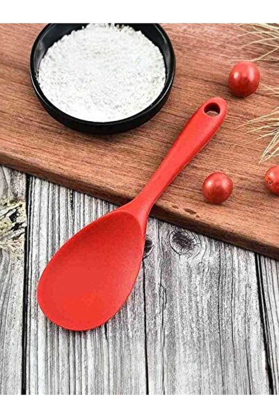elfnur (2 Pieces Ultra Hard Tip Silicone Rice Spoon High Heat Resistant Fireproof Non-Stick 22 cm