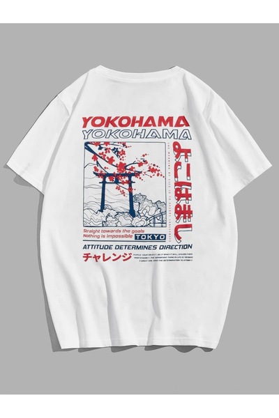 Bengi Clothing تي شيرت مطبوع بأكمام قصيرة وقصة كبيرة الحجم