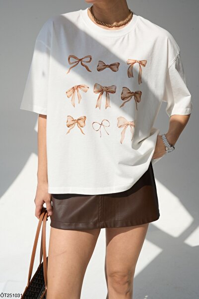 Bengi Clothing تي شيرت مطبوع بأكمام قصيرة وقصة كبيرة الحجم