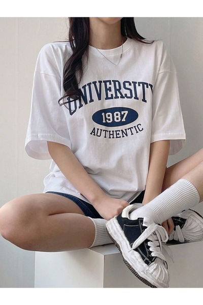 Jose Clothing Tricou imprimat cu mânecă scurtă cu croială supradimensionată