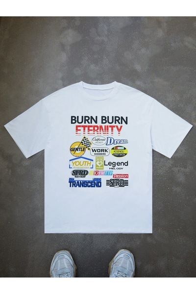 Jose Clothing Tricou imprimat cu mânecă scurtă cu croială supradimensionată