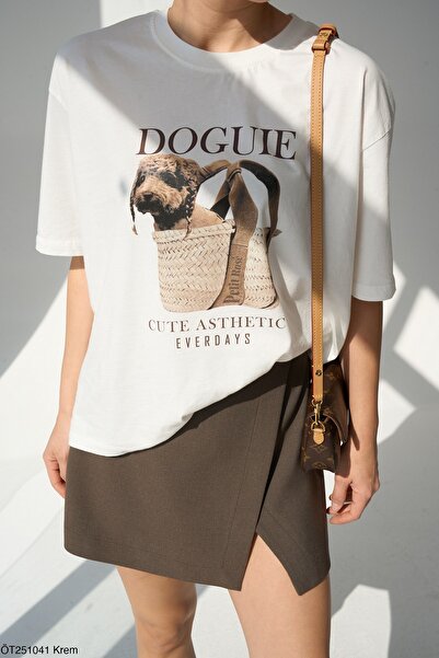 Jose Clothing Tricou imprimat cu mânecă scurtă cu croială supradimensionată