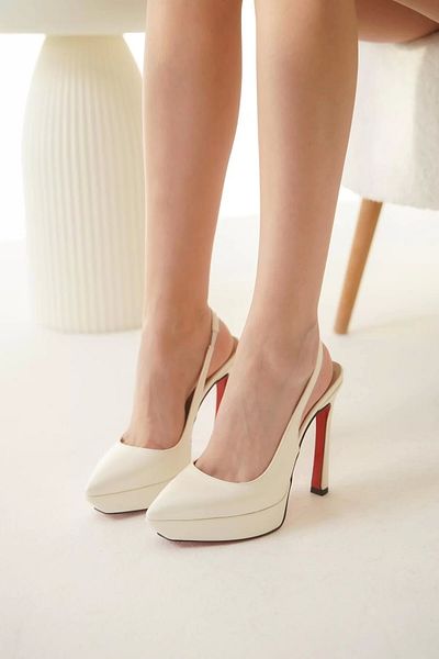 PayBuy Women's Platform Detailed Thin Heeled Stylish Shoes with Open Back