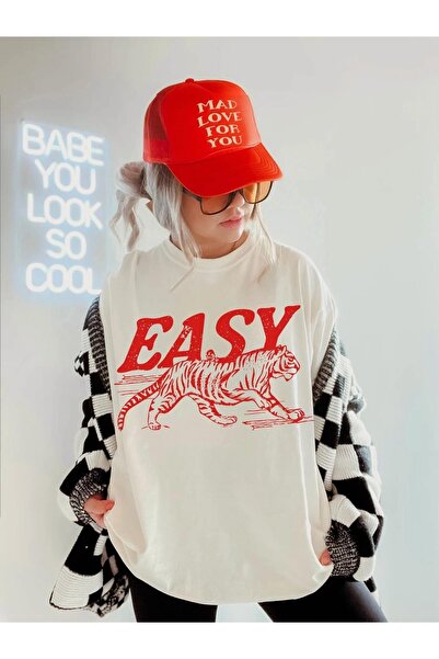 Jose Clothing Tricou imprimat cu mânecă scurtă cu croială supradimensionată