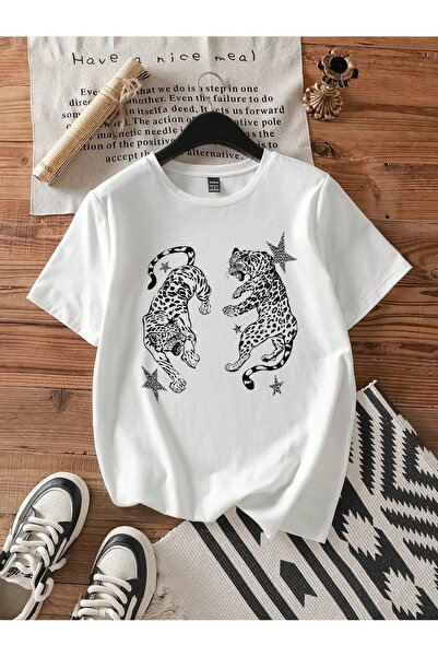 Jose Clothing تي شيرت مطبوع بأكمام قصيرة وقصة كبيرة الحجم