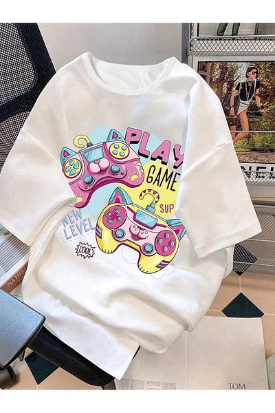 Bengi Clothing Oversize Cut Short Sleeve Printed T-Shirt