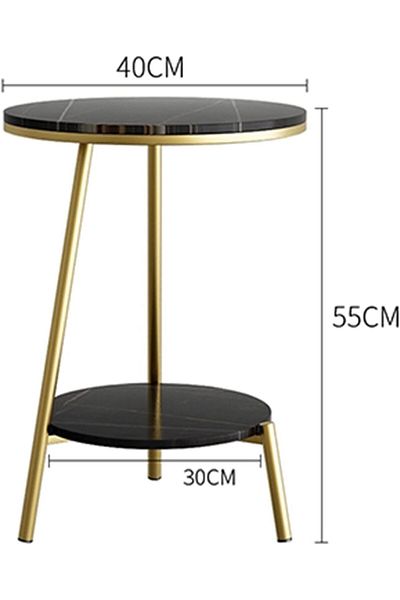 Generic Metal and marble side table 55x40x30 cm