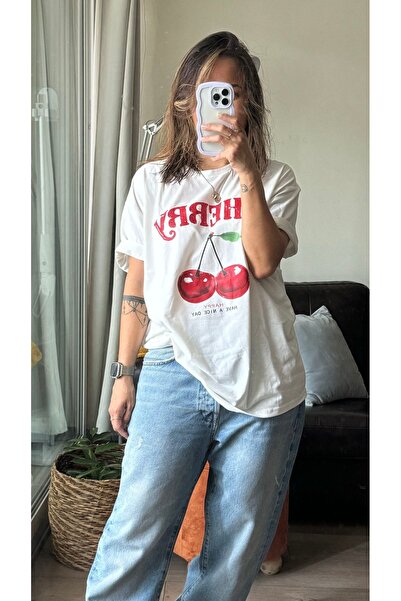 Bengi Clothing تي شيرت مطبوع بأكمام قصيرة وقصة كبيرة الحجم