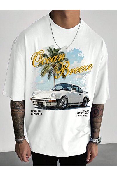 Jose Clothing Tricou imprimat cu mânecă scurtă cu croială supradimensionată