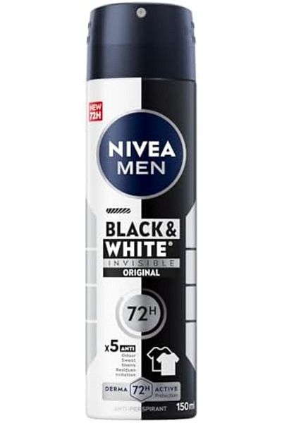 NIVEA Men Invisible Black & White Original Antiperspirant Spray, 150ml