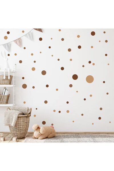 KT Decor Σετ διακοσμητικών αυτοκόλλητων τοίχου με απαλά χρώματα πουά 500 τεμα...