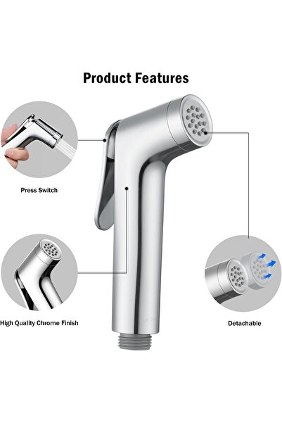 JOMOO Shattaf Set, Bidet Sprayer for Toilet with 47inches Stainless Steel Bidet Hose, Wall Mounted H