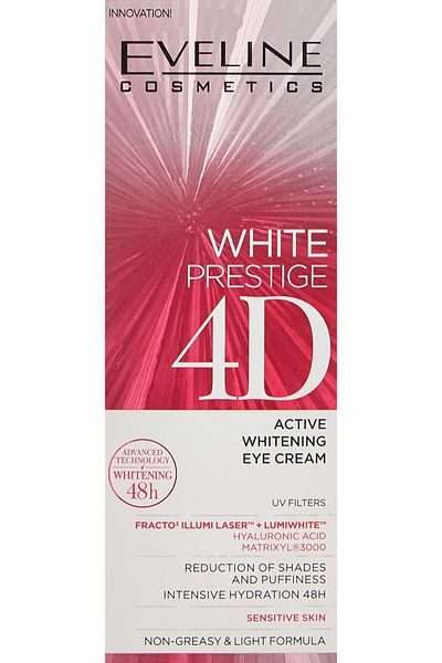Eveline Cosmetics White Prestige 4D Whitening Eye Cream, 20 ml