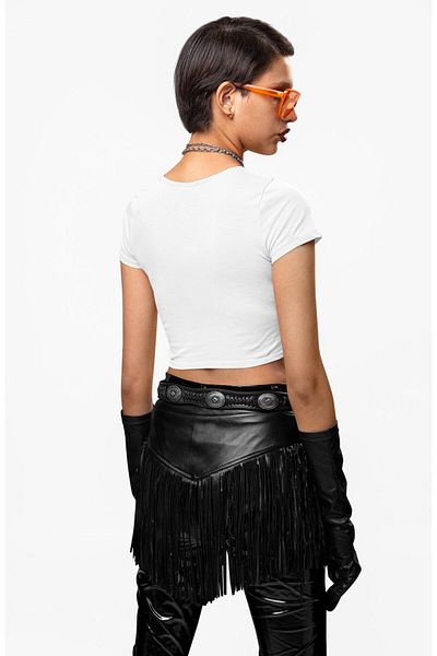 Fuddy Moda Simpons Family Printed Crop Top, Γυναικεία μπλούζα με θέμα κινουμένων σχεδίων