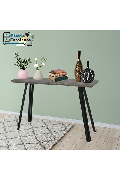 PixelsFurniture Pixel Furniture Console Table, Entryway with Wood Top and Metal Ends, Versatile