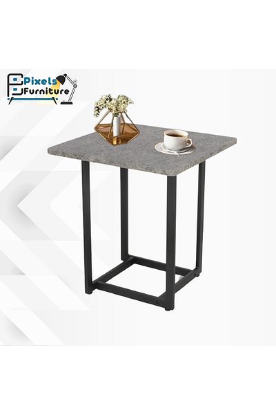 PixelsFurniture طاولة جانبية من بكسل الأثاث مربعة للأريكة والسرير، طاولة بقواعد معدنية صلبة