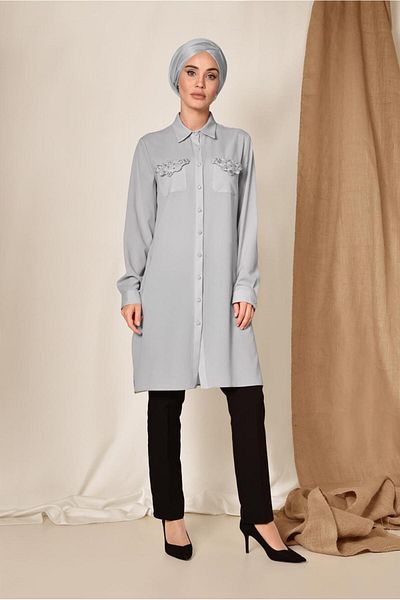 Alvina Tunic with Embroidery and Bead Detail 4215
