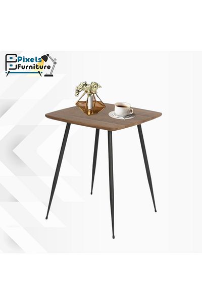 PixelsFurniture Pixel Furniture Square Side Table for Sofa and Bed, Solid Metal Base Table