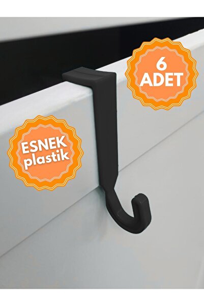 Velquin 6'lı Siyah Mutfak, Ofis, Çekmece, Dolap Kapağına Takılan Geçmeli Plas...