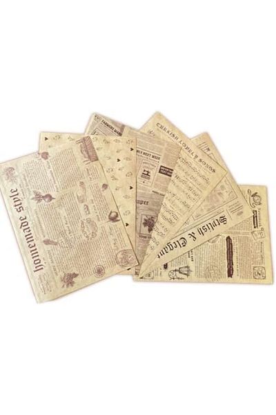 STOREMAX Muartshop 42 Pieces Patterned Oily Presentation Paper in Box, Vintage Pattern, Presentation Paper, Retro Dese