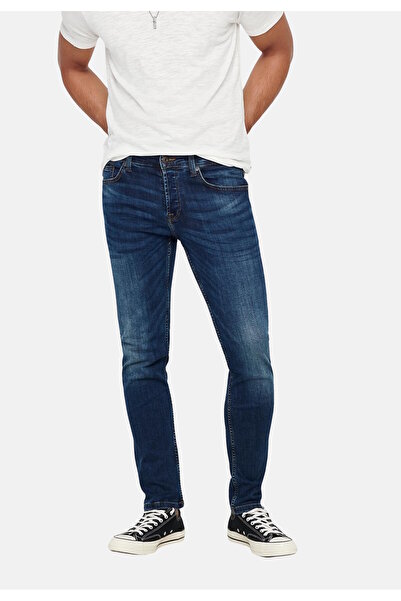 Only & Sons Hose Regular-Fit-Jeans Weft mit verdecktem Button Fly Verschluss und klassischem Reißverschluss in S