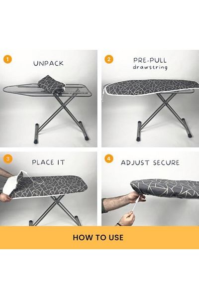 STOREMAX Ntwork Ironing Board Cover Cloth Cover Thick Felt Filled Lace-Up Compression Non-Burning