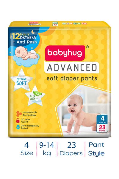 Babyhug Advanced Pant Style Diapers, Size 4 - 23 Pieces