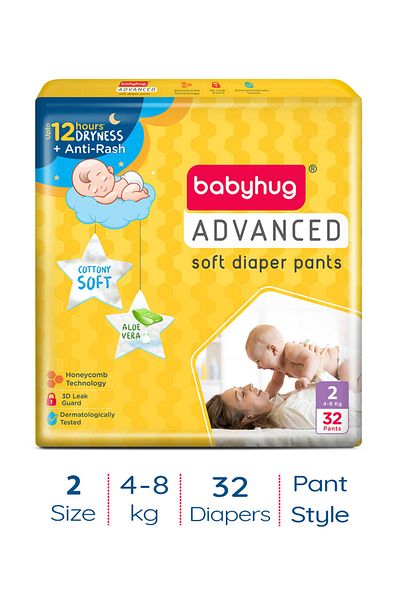 Babyhug Advanced Soft Diaper Pantss, Size 2 - 32 Pieces
