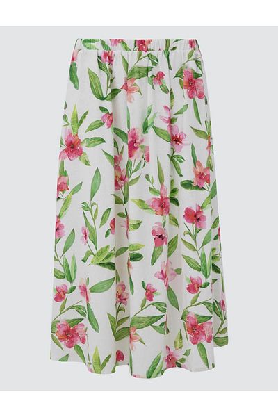 Jimmy Key Ecru Loose Linen Skirt
