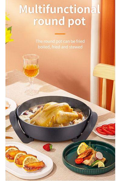 SOKANY Multifunction Electric Frying Pan, Electric Skillet, 1500W, Non-stick, SK-2004, Black