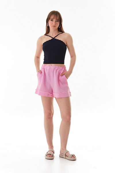 Fulla Moda Ribbed Cross Strap Crop Body